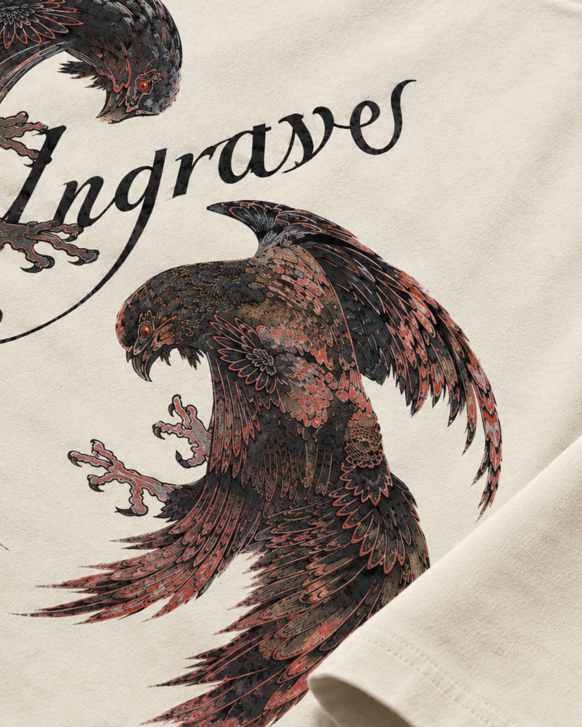 CREAM WHITE FALLEN WINGS TEE