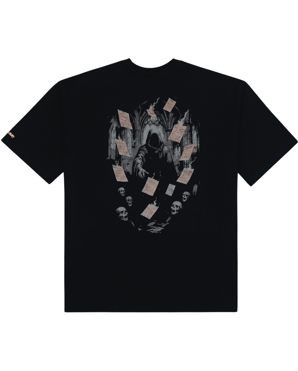 Black Script of Shadows Tee